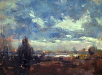 Winter sky at Leigh-on-Sea
Essex
12" x 16" (30 x 40 cms)